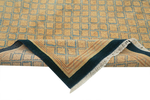 Tebriz Yellow Classic Cotton Wool Handmade Area Rug 8'1'' x 9'11''