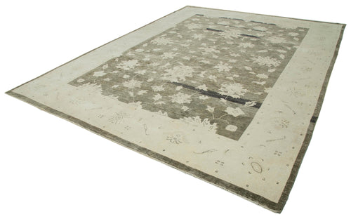 Tebriz Beige Classic Cotton Wool Handmade Area Rug 9'4'' x 13'3''