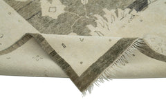 Tebriz Beige Classic Cotton Wool Handmade Area Rug 9'4'' x 13'3''