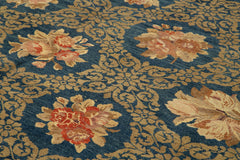 Handmade Area Rug – Tebriz Blue Classic Cotton Wool Turkish Vintage Carpet 8'x9'11''