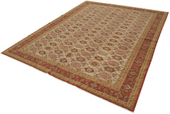 Tebriz Red Classic Cotton Wool Handmade Area Rug 8'0'' x 9'10''