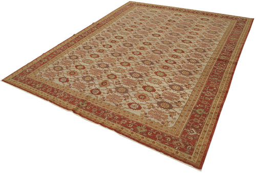 Tebriz Red Classic Cotton Wool Handmade Area Rug 8'0'' x 9'10''