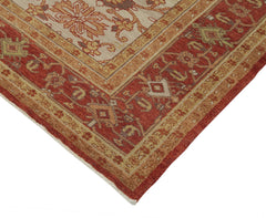 Tebriz Red Classic Cotton Wool Handmade Area Rug 8'0'' x 9'10''