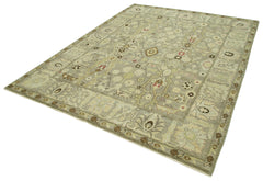 Tebriz Grey Classic Cotton Wool Handmade Area Rug 7'10'' x 9'10''