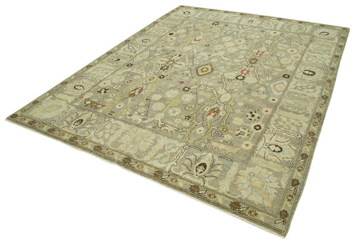 Tebriz Grey Classic Cotton Wool Handmade Area Rug 7'10'' x 9'10''