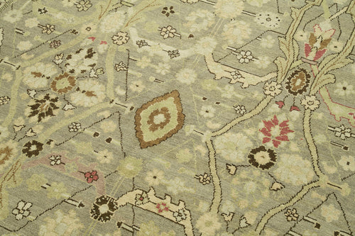 Tebriz Grey Classic Cotton Wool Handmade Area Rug 7'10'' x 9'10''