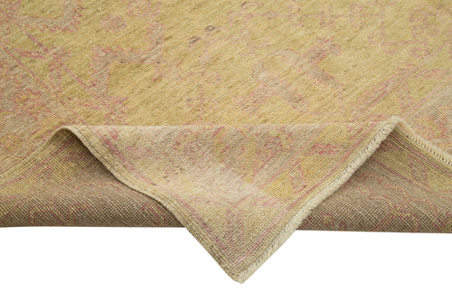 Tebriz Yellow Classic Cotton Wool Handmade Area Rug 8'2'' x 10'0''