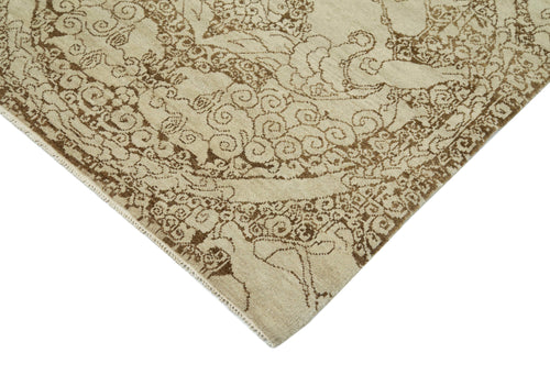 Tebriz Beige Classic Cotton Wool Handmade Area Rug 6'0'' x 8'11''