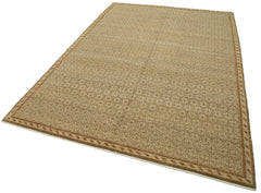 Tebriz Brown Classic Cotton Wool Handmade Area Rug 6'3'' x 8'11''
