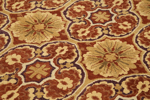 Tebriz Red Classic Cotton Wool Handmade Area Rug 6'0'' x 8'8''