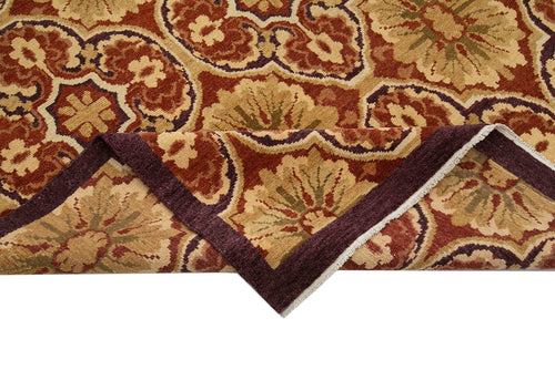 Tebriz Red Classic Cotton Wool Handmade Area Rug 6'0'' x 8'8''