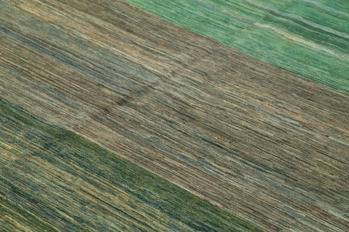 Handmade Area Rug – Tebriz Turquoise Cotton Wool Vintage Hand Woven Carpet 7'11'' x 9'9''