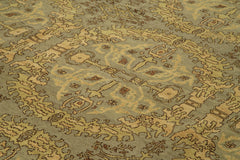 Tebriz Yellow Classic Cotton Wool Handmade Area Rug 9'6'' x 12'0''