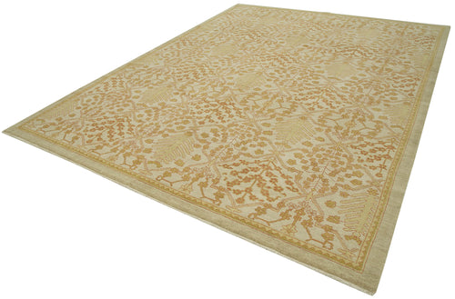 Tebriz Beige Classic Cotton Wool Handmade Area Rug 9'0'' x 12'0''