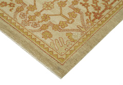 Handmade Area Rug - Classic Beige Cotton Wool Vintage Turkish Carpet 9'1''x12'6''