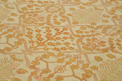 Handmade Area Rug - Classic Beige Cotton Wool Vintage Turkish Carpet 9'1''x12'6''