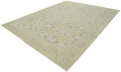 Tebriz Beige Classic Cotton Wool Handmade Area Rug 9'0'' x 11'7''
