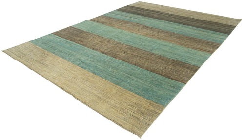 Tebriz Turquoise Classic Cotton Wool Handmade Area Rug 8'10'' x 11'10''
