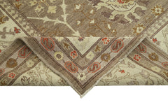 Tebriz Brown Classic Cotton Wool Handmade Area Rug 9'2'' x 11'11''