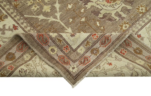 Tebriz Brown Classic Cotton Wool Handmade Area Rug 9'2'' x 11'11''