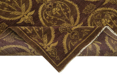 Tebriz Purple Classic Cotton Wool Handmade Area Rug 7'9'' x 9'10''