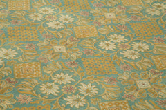 Handmade Area Rug – Tebriz Turquoise Classic Wool Cotton Blend Carpet 9'1''x12'0''