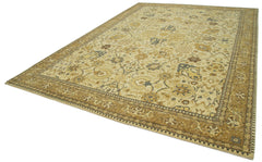 Tebriz Beige Classic Cotton Wool Handmade Area Rug 9'11'' x 13'11''