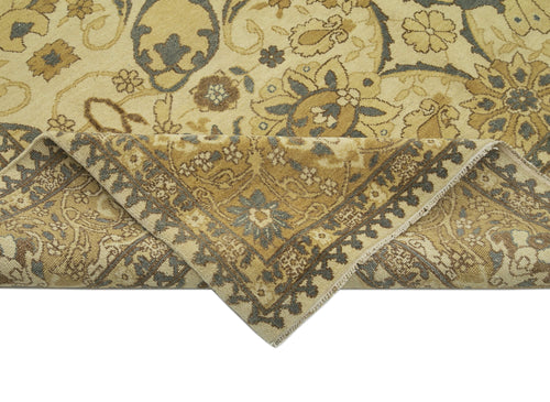 Tebriz Beige Classic Cotton Wool Handmade Area Rug 9'11'' x 13'11''