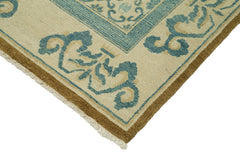 Tebriz Blue Classic Cotton Wool Handmade Area Rug 9'11'' x 13'11''
