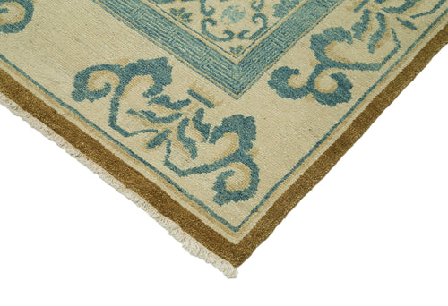 Tebriz Blue Classic Cotton Wool Handmade Area Rug 9'11'' x 13'11''