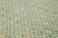 Tebriz Blue Classic Cotton Wool Handmade Area Rug 9'11'' x 13'11''