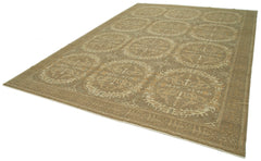 Tebriz Brown Classic Cotton Wool Handmade Area Rug 10'0'' x 14'0''