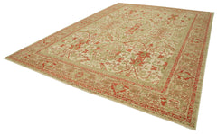 Tebriz Beige Classic Cotton Wool Handmade Area Rug 10'2'' x 14'1''