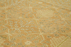 Tebriz Yellow Classic Cotton Wool Handmade Area Rug 10'2'' x 14'0''