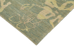 Tebriz Green Classic Cotton Wool Handmade Area Rug 10'1'' x 13'11''