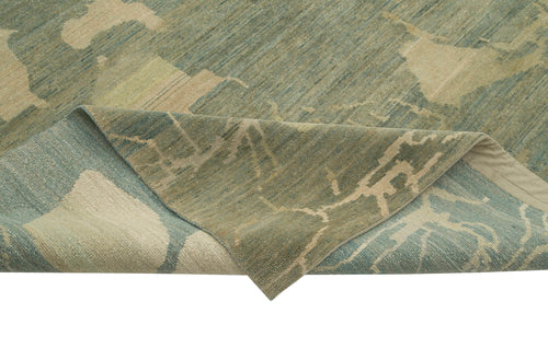 Tebriz Green Classic Cotton Wool Handmade Area Rug 10'1'' x 13'11''