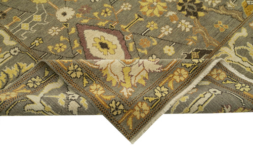 Tebriz Brown Classic Cotton Wool Handmade Area Rug 9'1'' x 11'10''