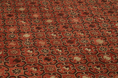 Handmade Area Rug – Classic Red Tebriz Cotton Wool Vintage Turkish Carpet 9'x12'