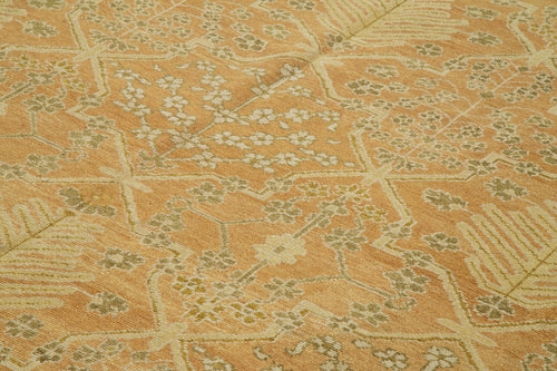 Tebriz Beige Classic Cotton Wool Handmade Area Rug 9'1'' x 12'0''