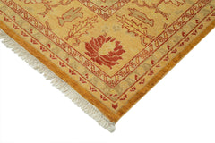 Tebriz Yellow Classic Cotton Wool Handmade Area Rug 9'0'' x 11'10''