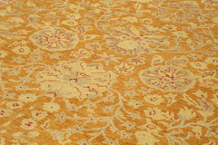 Tebriz Yellow Classic Cotton Wool Handmade Area Rug 9'0'' x 11'10''