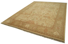 Handmade Area Rug - Classic Beige Cotton Wool Turkish Wool Carpet 9'x11'11''