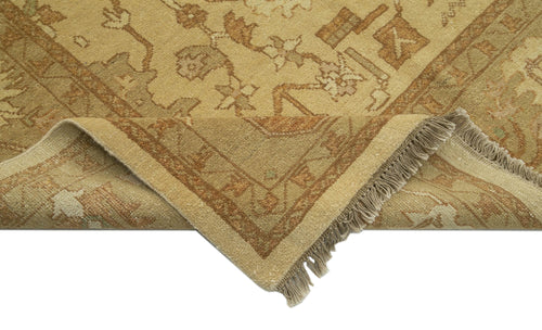 Handmade Area Rug - Classic Beige Cotton Wool Turkish Wool Carpet 9'x11'11''