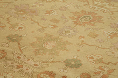 Tebriz Yellow Classic Cotton Wool Handmade Area Rug 8'11'' x 12'0''