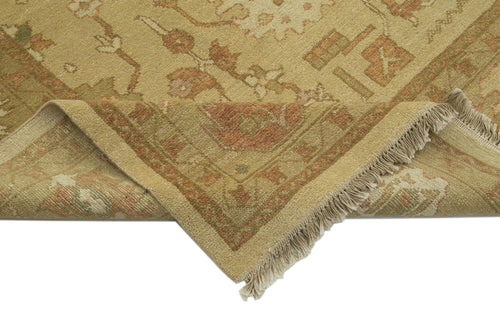 Tebriz Yellow Classic Cotton Wool Handmade Area Rug 8'11'' x 12'0''