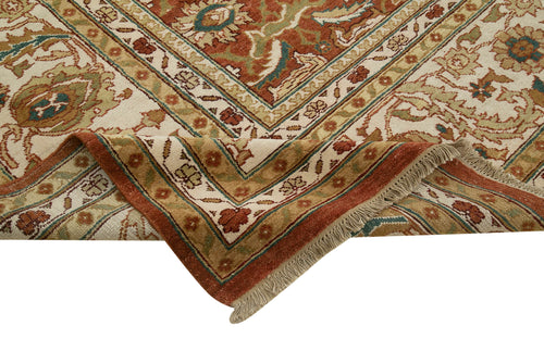 Tebriz Red Classic Cotton Wool Handmade Area Rug 8'11'' x 11'3''