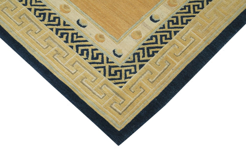 Tebriz Orange Classic Cotton Wool Handmade Area Rug 9'5'' x 12'3''