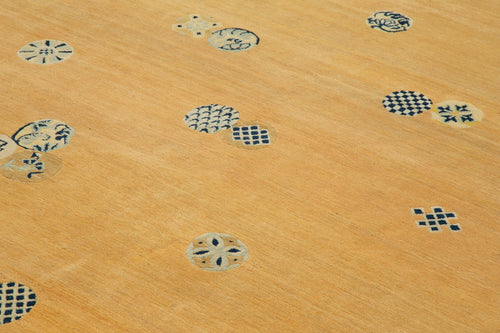 Tebriz Orange Classic Cotton Wool Handmade Area Rug 9'5'' x 12'3''