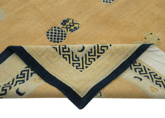 Tebriz Orange Classic Cotton Wool Handmade Area Rug 9'5'' x 12'3''