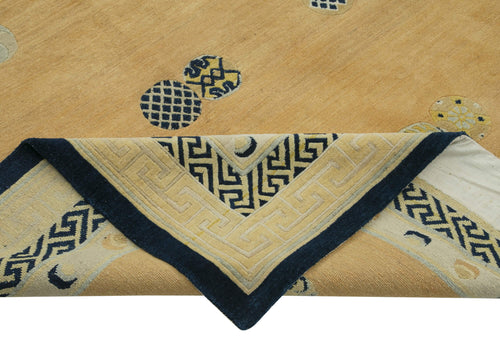 Tebriz Orange Classic Cotton Wool Handmade Area Rug 9'5'' x 12'3''